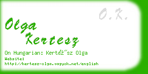 olga kertesz business card